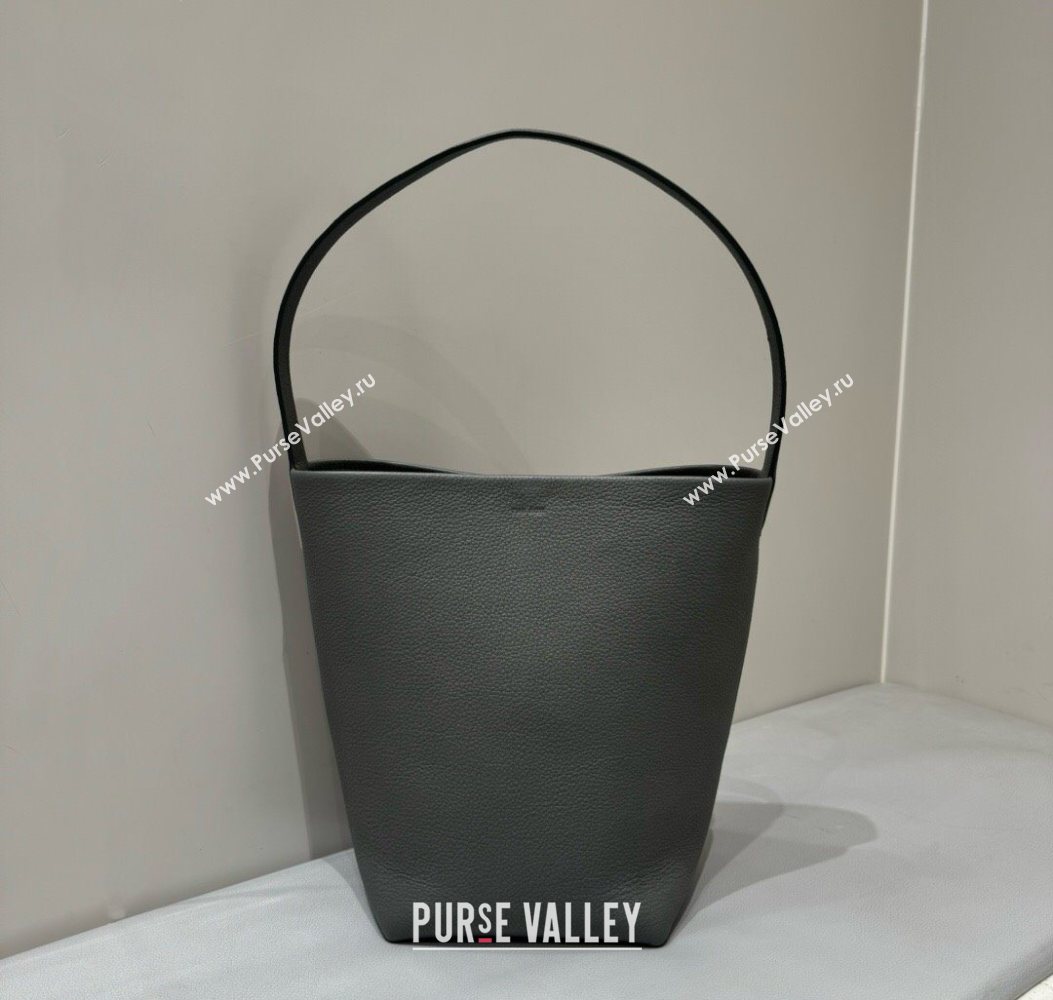The Row Medium N/S Park Tote Bag in Grained Leather Timouse Grey 2025 0802 (YY-250802045)