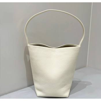 The Row Medium N/S Park Tote Bag in Grained Leather White 2025 0802 (YY-250802057)