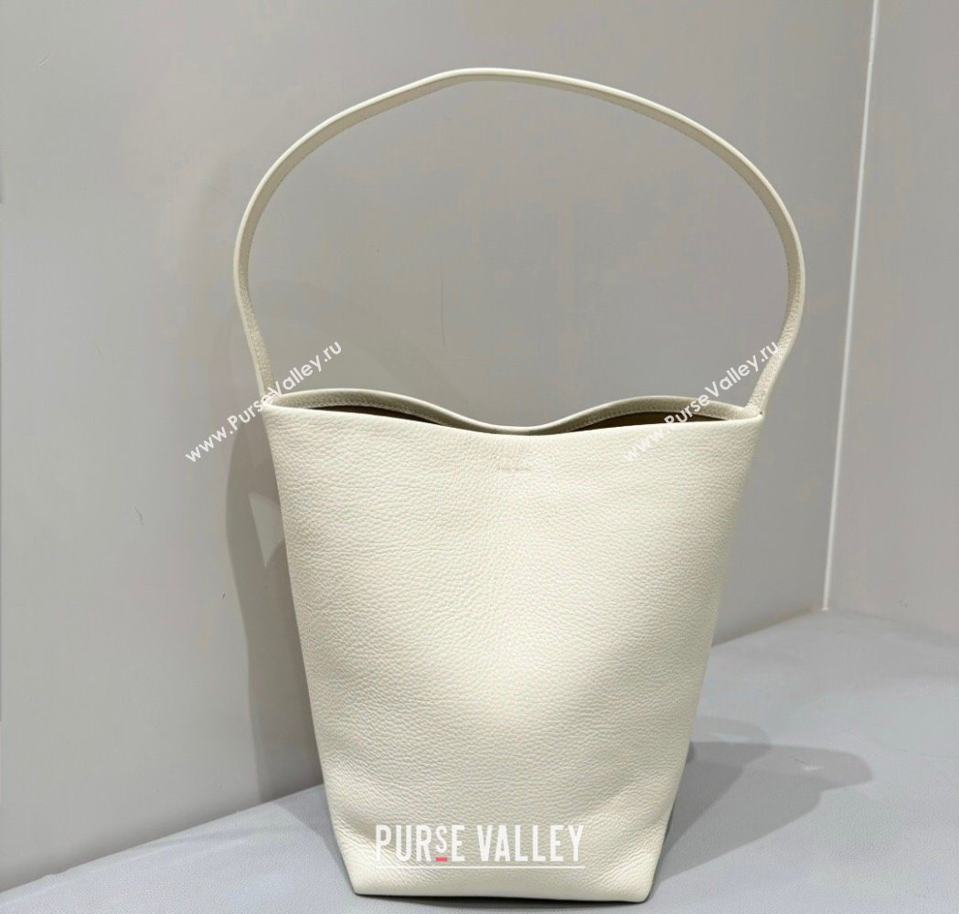 The Row Medium N/S Park Tote Bag in Grained Leather White 2025 0802 (YY-250802057)