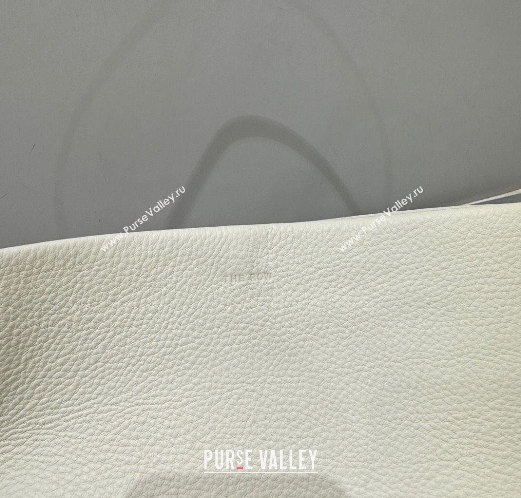 The Row Medium N/S Park Tote Bag in Grained Leather White 2025 0802 (YY-250802057)