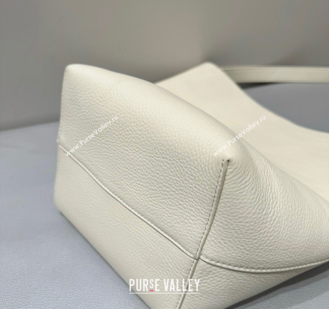 The Row Medium N/S Park Tote Bag in Grained Leather White 2025 0802 (YY-250802057)