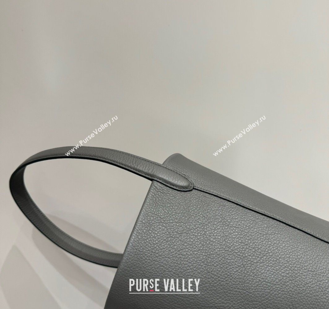 The Row Medium N/S Park Tote Bag in Grained Leather Timouse Grey 2025 0802 (YY-250802045)