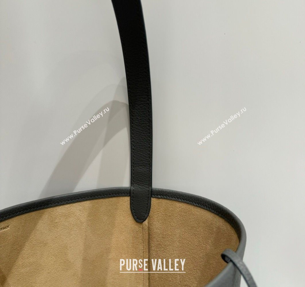 The Row Medium N/S Park Tote Bag in Grained Leather Timouse Grey 2025 0802 (YY-250802045)