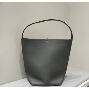The Row Large N/S Park Tote Bag in Grained Leather Timouse Grey 2025 0802 (YY-250802044)