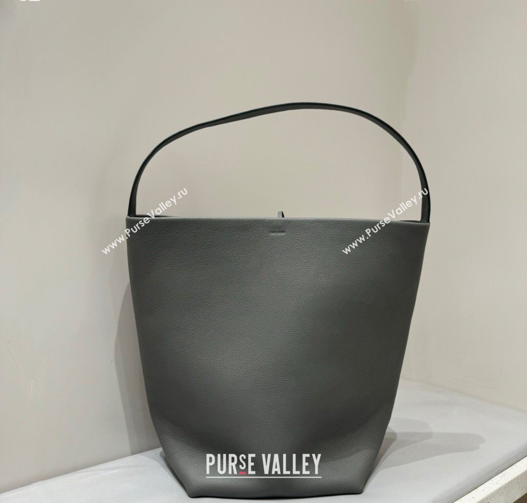 The Row Large N/S Park Tote Bag in Grained Leather Timouse Grey 2025 0802 (YY-250802044)