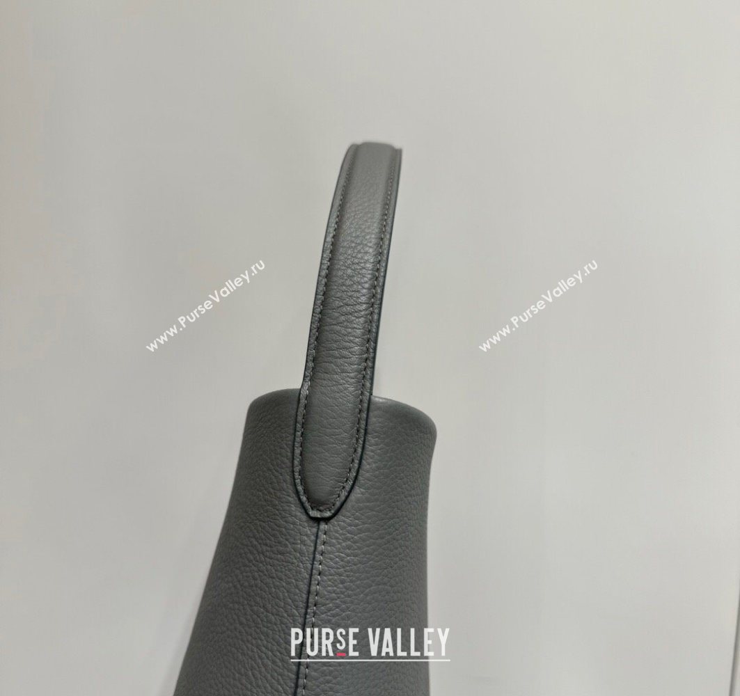 The Row Small N/S Park Tote Bag in Grained Leather Timouse Grey 2025 0802 (YY-250802046)