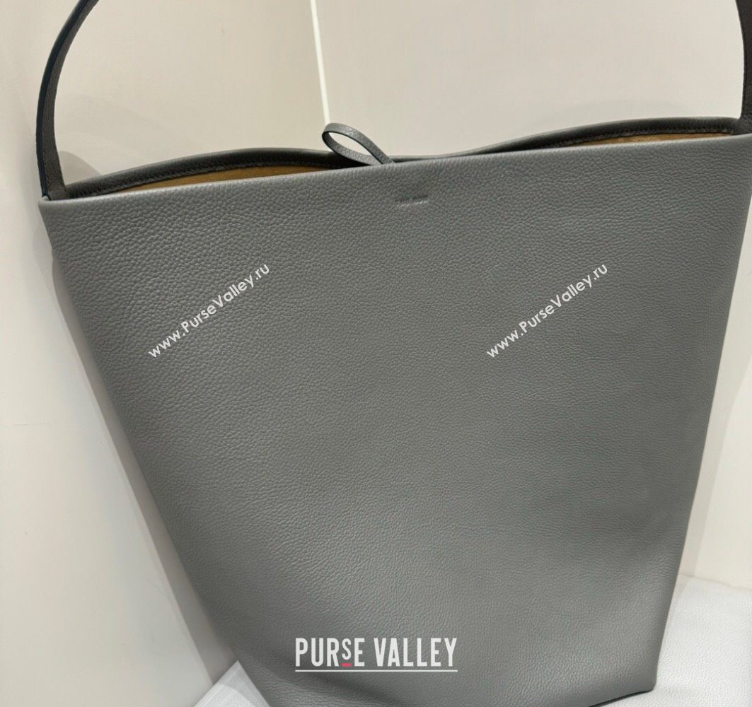 The Row Large N/S Park Tote Bag in Grained Leather Timouse Grey 2025 0802 (YY-250802044)