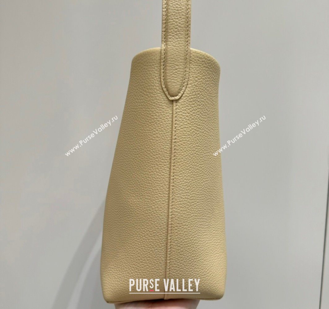 The Row Small N/S Park Tote Bag in Grained Leather Mustard Yellow 2025 0802 (YY-250802048)