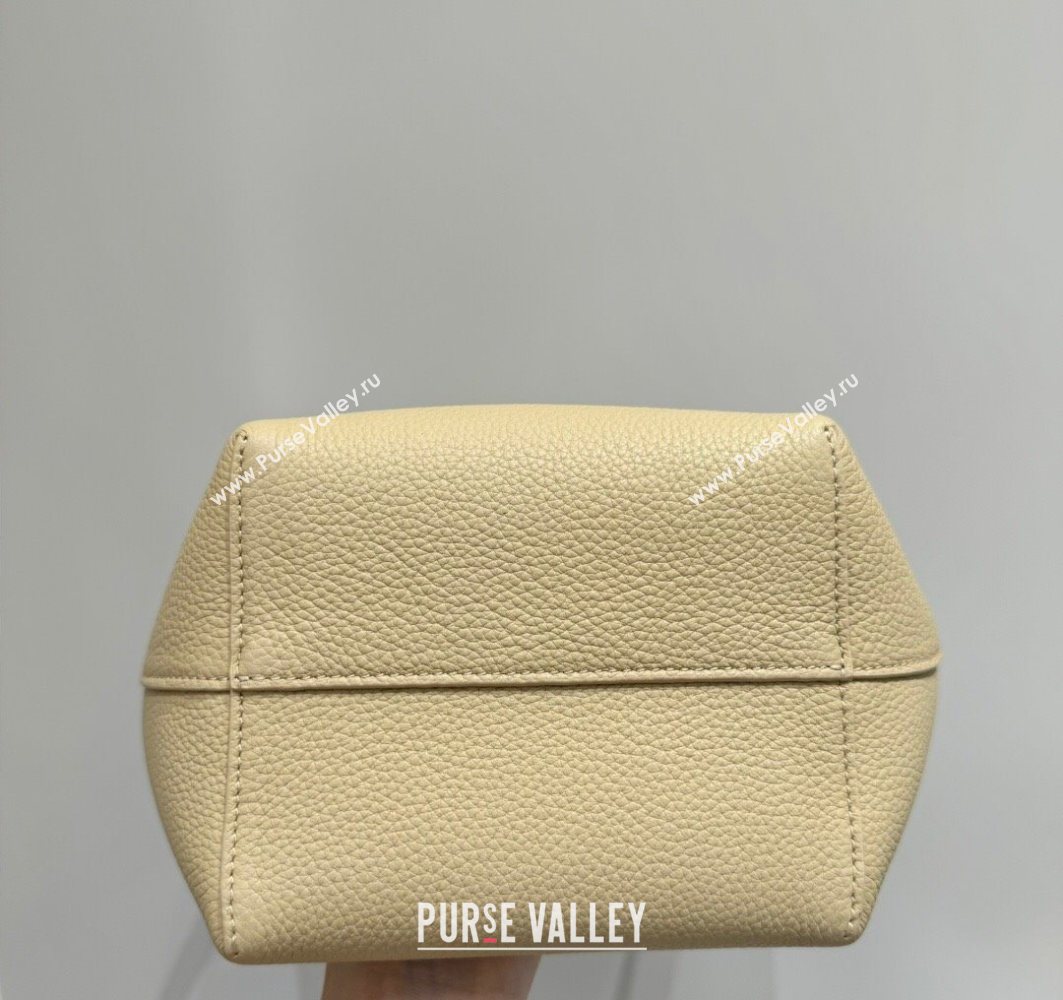 The Row Small N/S Park Tote Bag in Grained Leather Mustard Yellow 2025 0802 (YY-250802048)