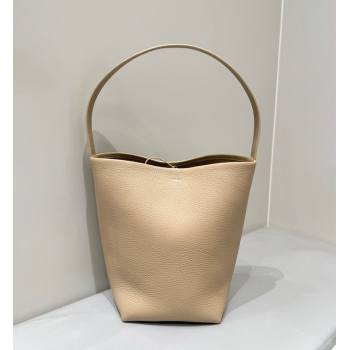 The Row Medium N/S Park Tote Bag in Grained Leather Milk Tea 2025 0802 (YY-250802049)