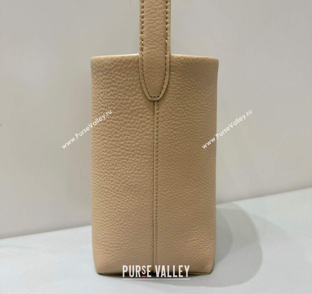 The Row Small N/S Park Tote Bag in Grained Leather Milk Tea 2025 0802 (YY-250802050)