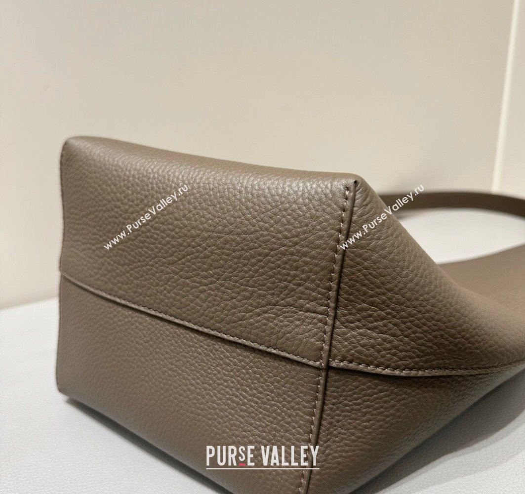 The Row Medium N/S Park Tote Bag in Grained Leather Elephant Grey 2025 0802 (YY-250802051)