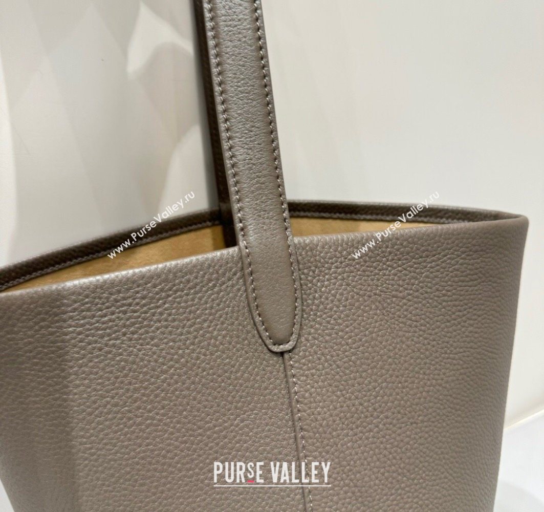The Row Medium N/S Park Tote Bag in Grained Leather Elephant Grey 2025 0802 (YY-250802051)