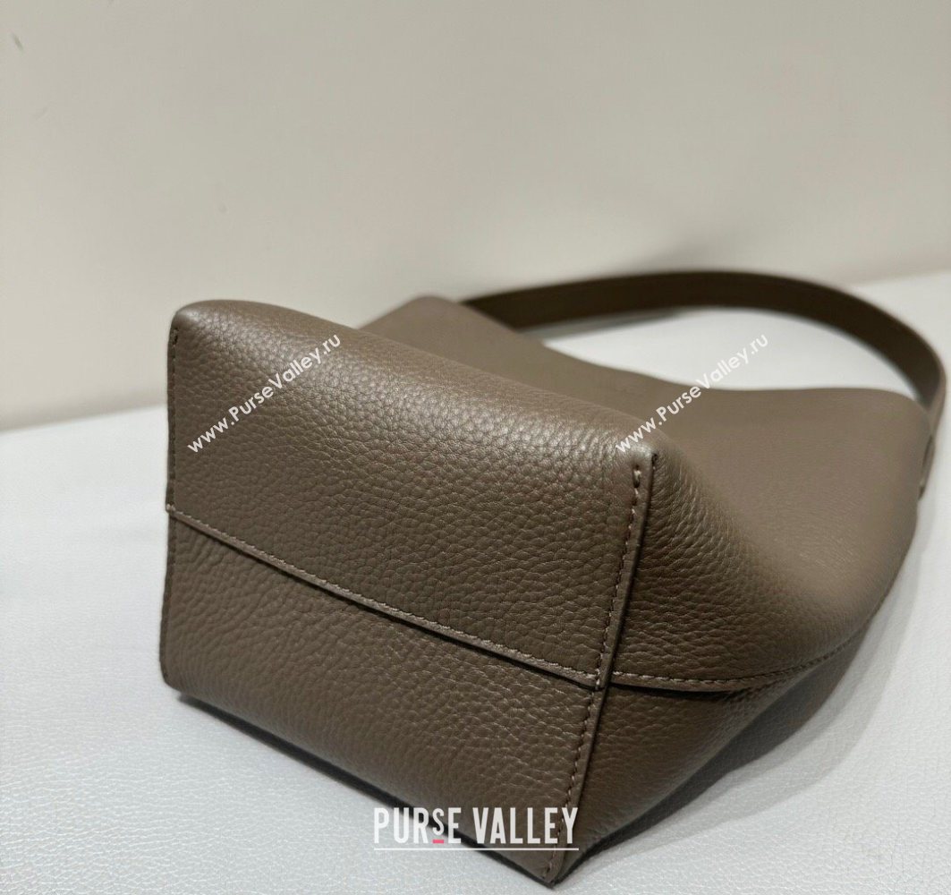 The Row Small N/S Park Tote Bag in Grained Leather Elephant Grey 2025 0802 (YY-250802052)