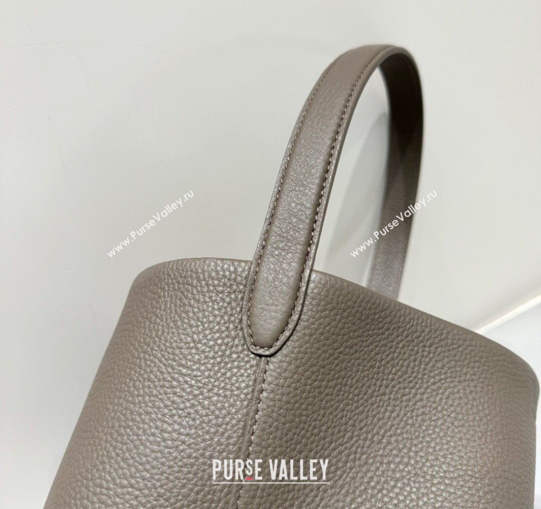 The Row Small N/S Park Tote Bag in Grained Leather Elephant Grey 2025 0802 (YY-250802052)