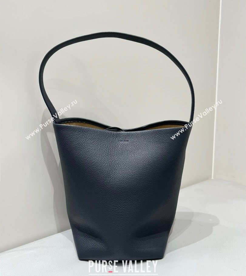 The Row Medium N/S Park Tote Bag in Grained Leather Marine Blue 2025 0802 (YY-250802053)