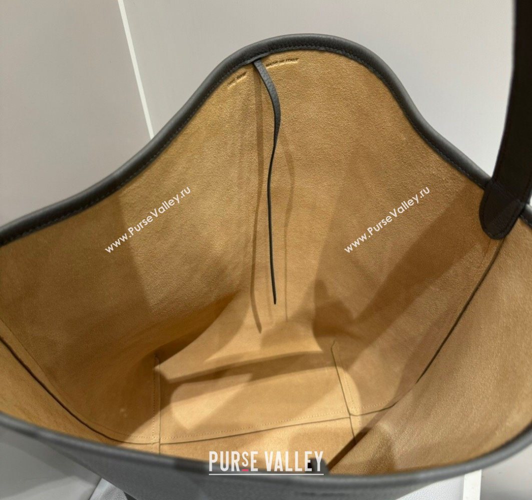 The Row Large N/S Park Tote Bag in Grained Leather Timouse Grey 2025 0802 (YY-250802044)