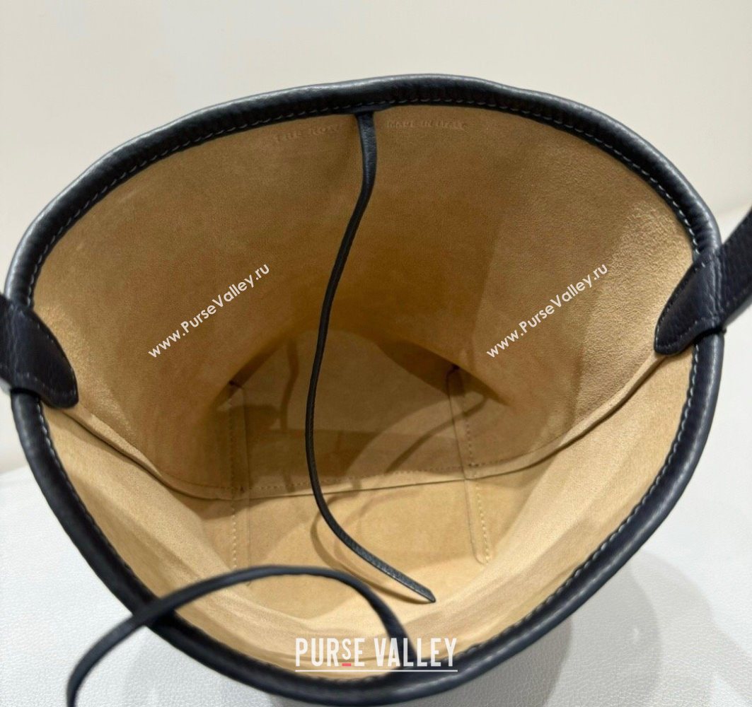 The Row Small N/S Park Tote Bag in Grained Leather Marine Blue 2025 0802 (YY-250802054)