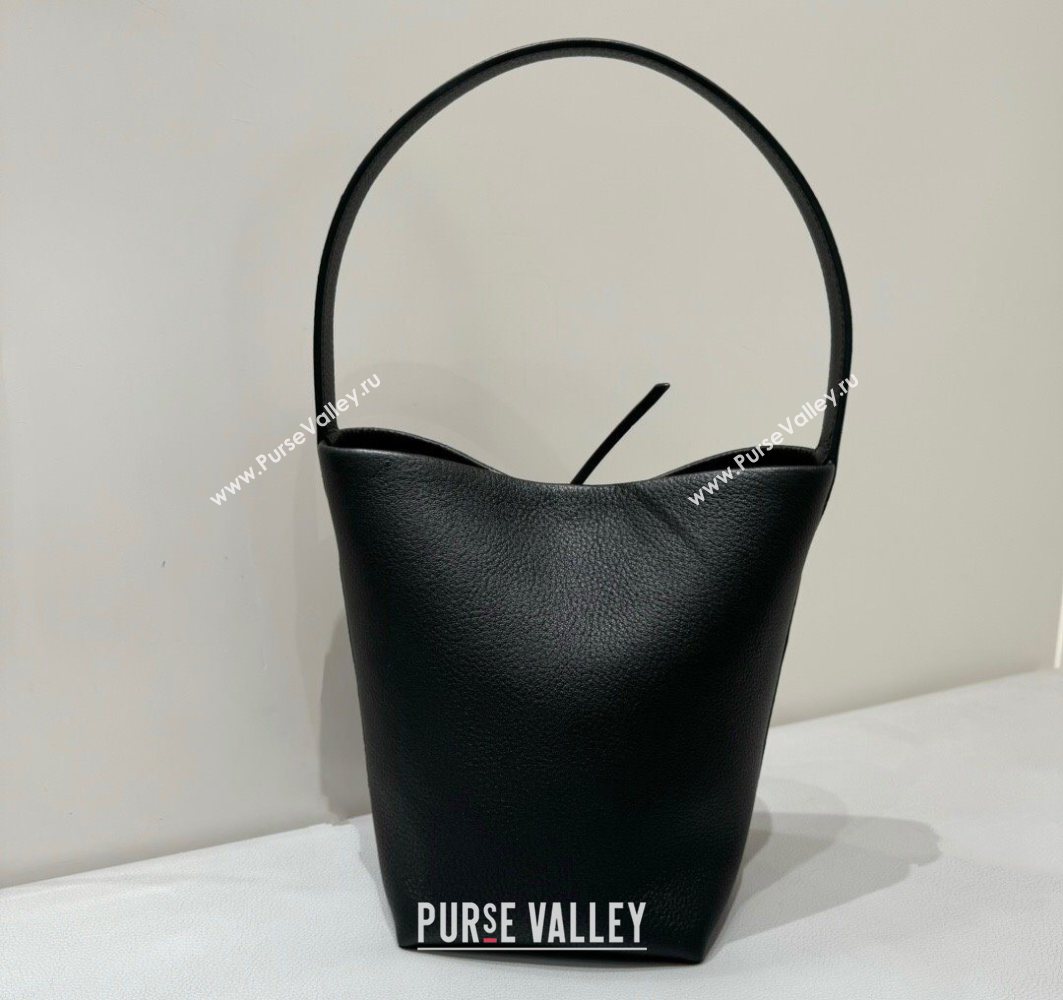 The Row Medium N/S Park Tote Bag in Grained Leather Black 2025 0802 (YY-250802055)
