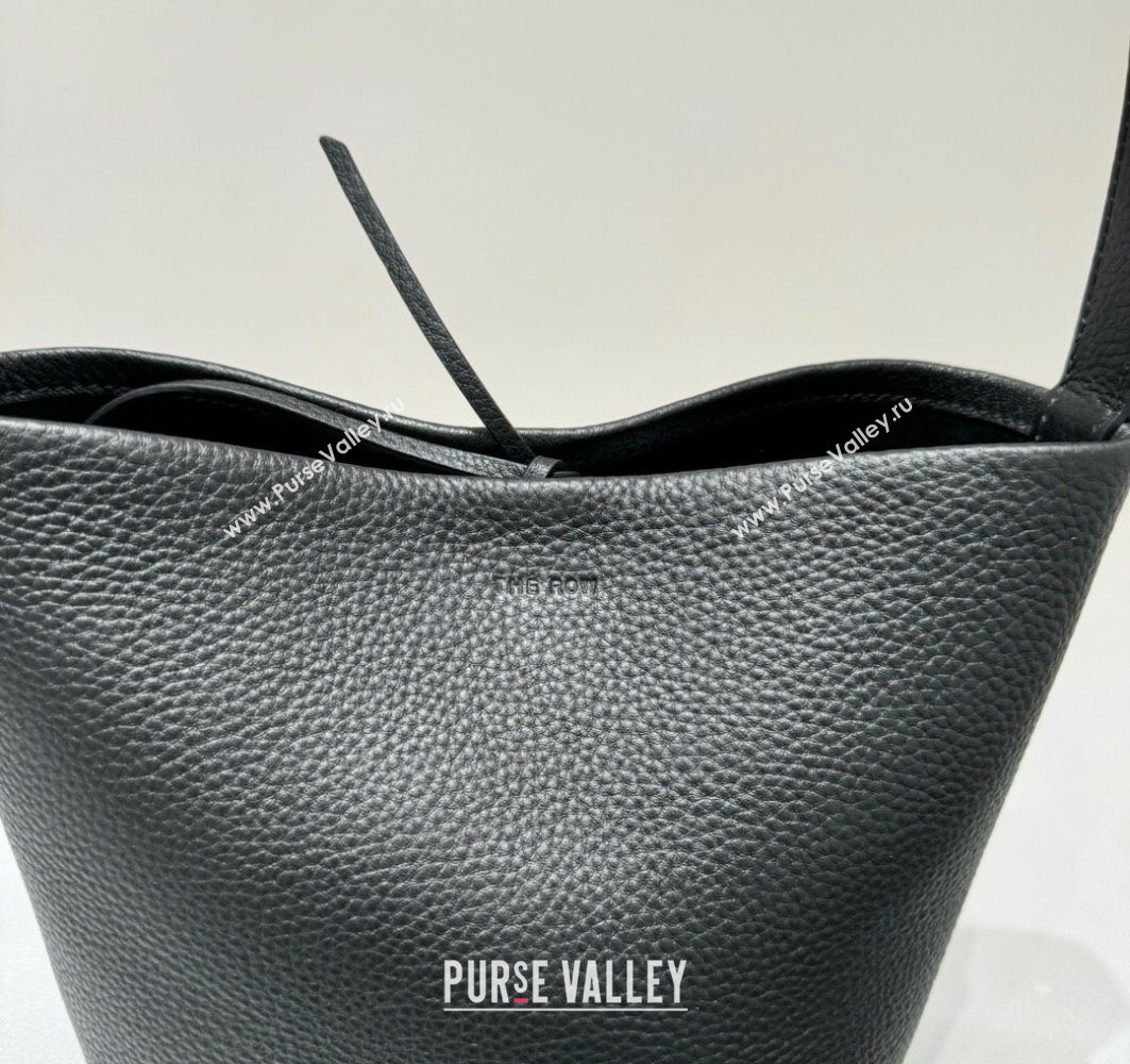 The Row Medium N/S Park Tote Bag in Grained Leather Black 2025 0802 (YY-250802055)
