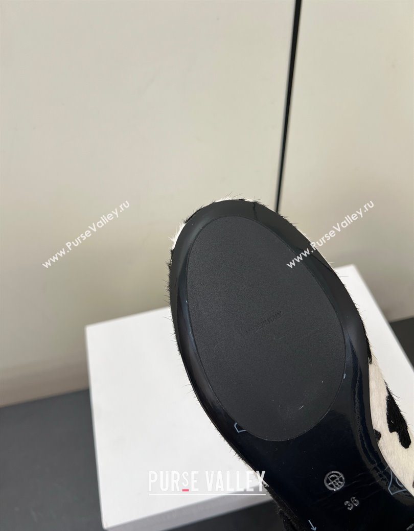 The Row Printed Mohair Mary Janes Ballet Flats White/Black 2025 TR082703 (HQG-250827031)