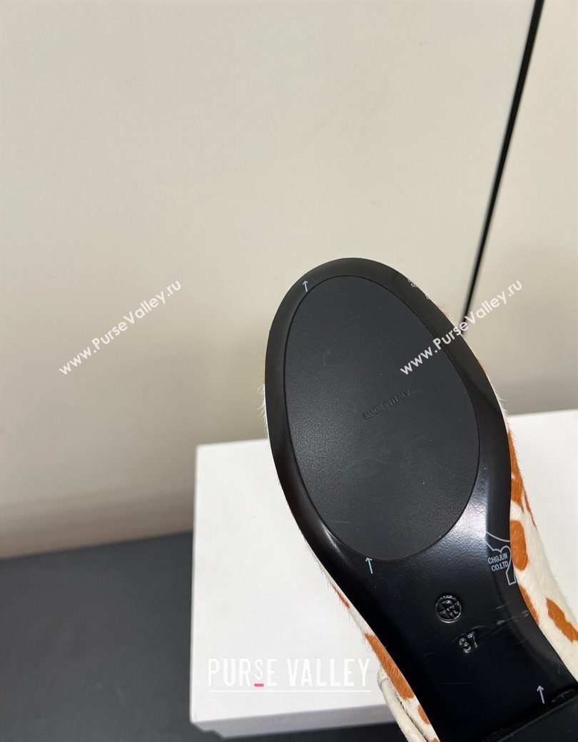 The Row Printed Mohair Mary Janes Ballet Flats White/Orange 2025 TR082703 (HQG-250827032)