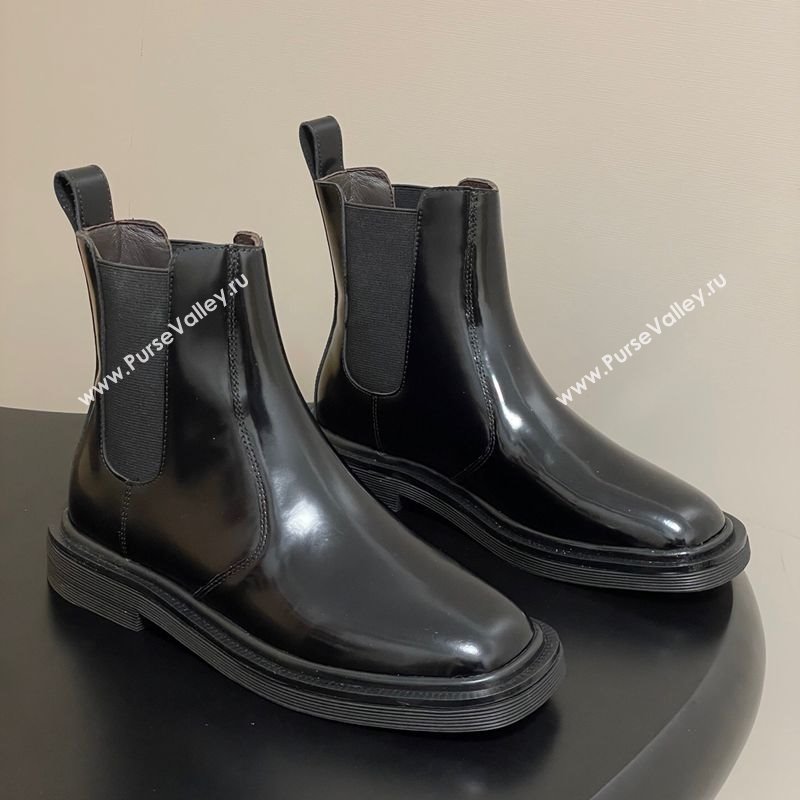 The Row Calfskin Flat Ankle Boots Black 2025 TR082702 (MD-250827027)