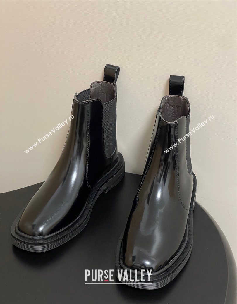 The Row Calfskin Flat Ankle Boots Black 2025 TR082702 (MD-250827027)