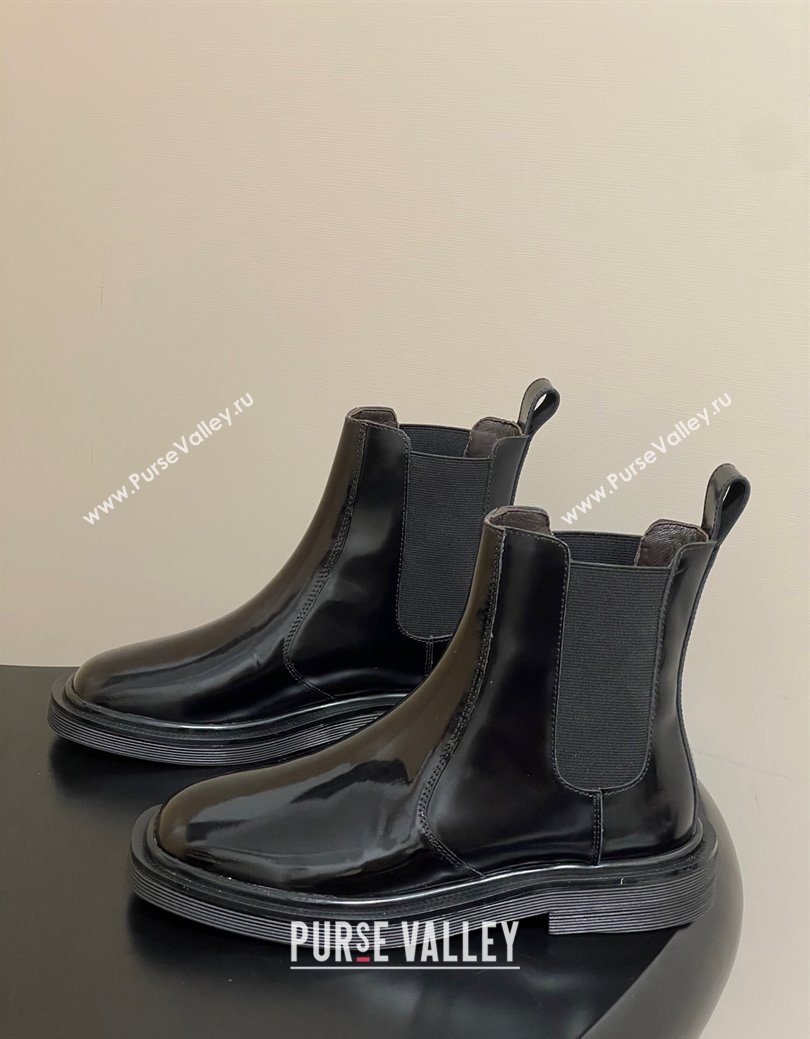 The Row Calfskin Flat Ankle Boots Black 2025 TR082702 (MD-250827027)