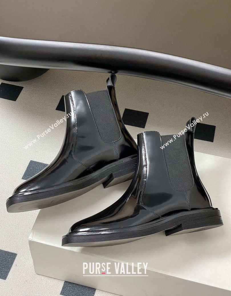 The Row Calfskin Flat Ankle Boots Black 2025 TR082702 (MD-250827027)