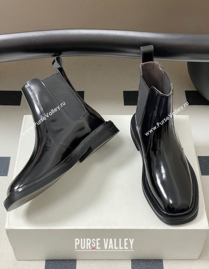 The Row Calfskin Flat Ankle Boots Black 2025 TR082702 (MD-250827027)