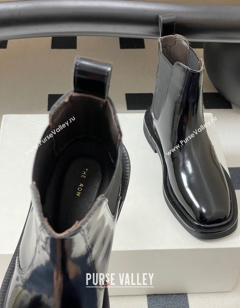 The Row Calfskin Flat Ankle Boots Black 2025 TR082702 (MD-250827027)