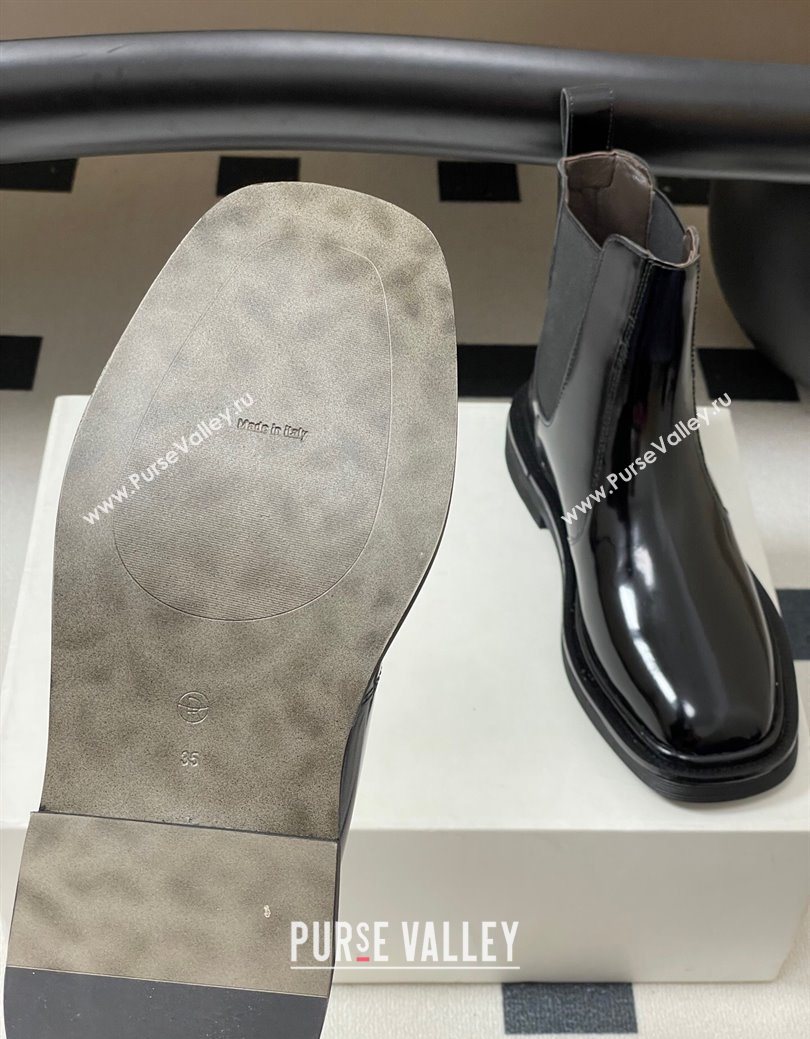 The Row Calfskin Flat Ankle Boots Black 2025 TR082702 (MD-250827027)