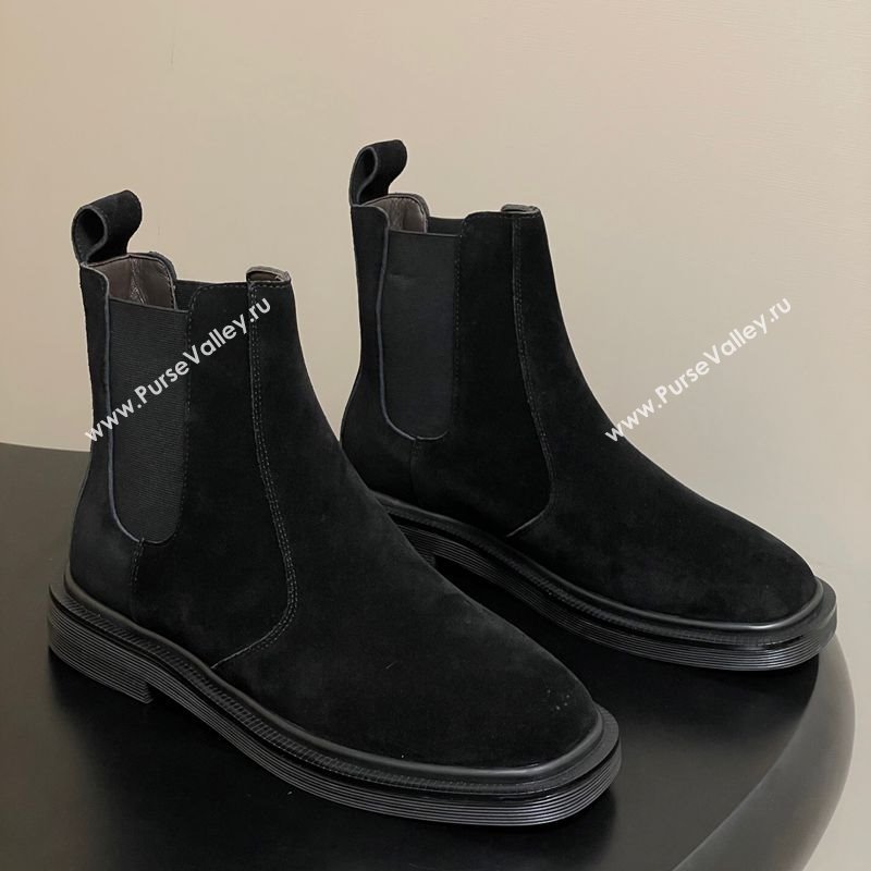 The Row Suede Flat Ankle Boots Black 2025 TR082702 (MD-250827029)