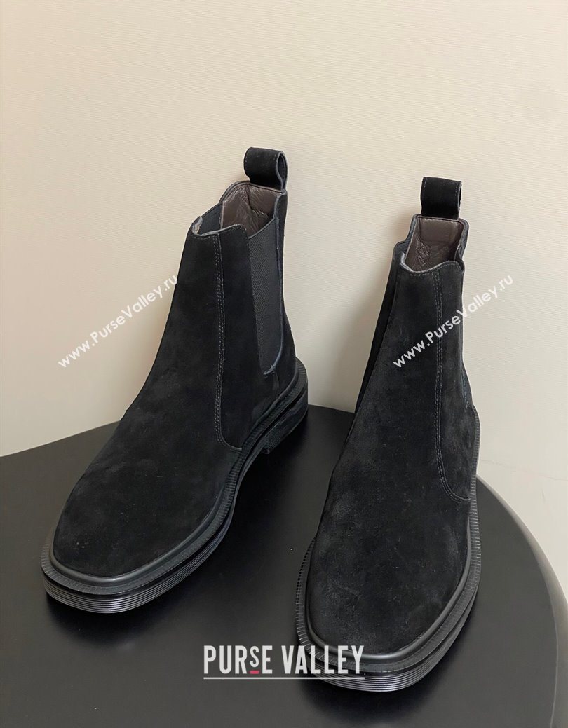 The Row Suede Flat Ankle Boots Black 2025 TR082702 (MD-250827029)