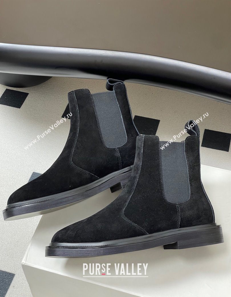 The Row Suede Flat Ankle Boots Black 2025 TR082702 (MD-250827029)