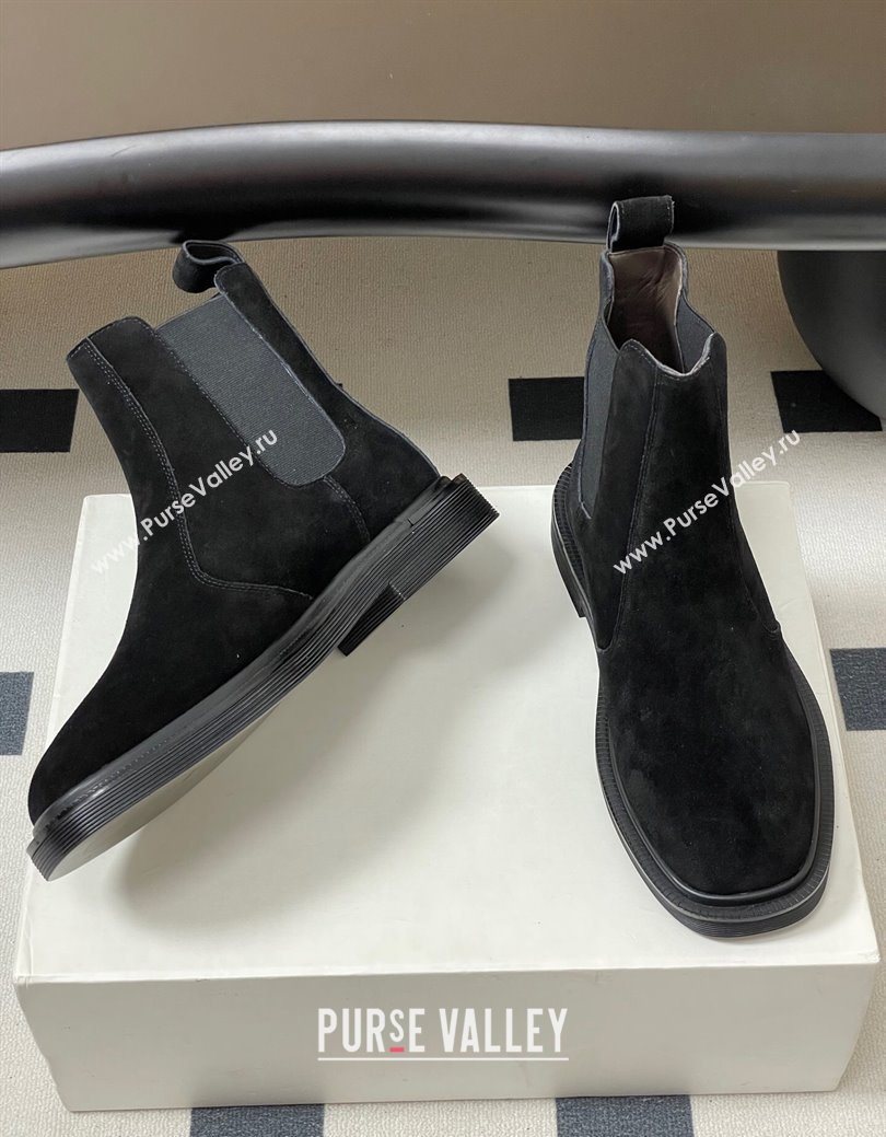 The Row Suede Flat Ankle Boots Black 2025 TR082702 (MD-250827029)