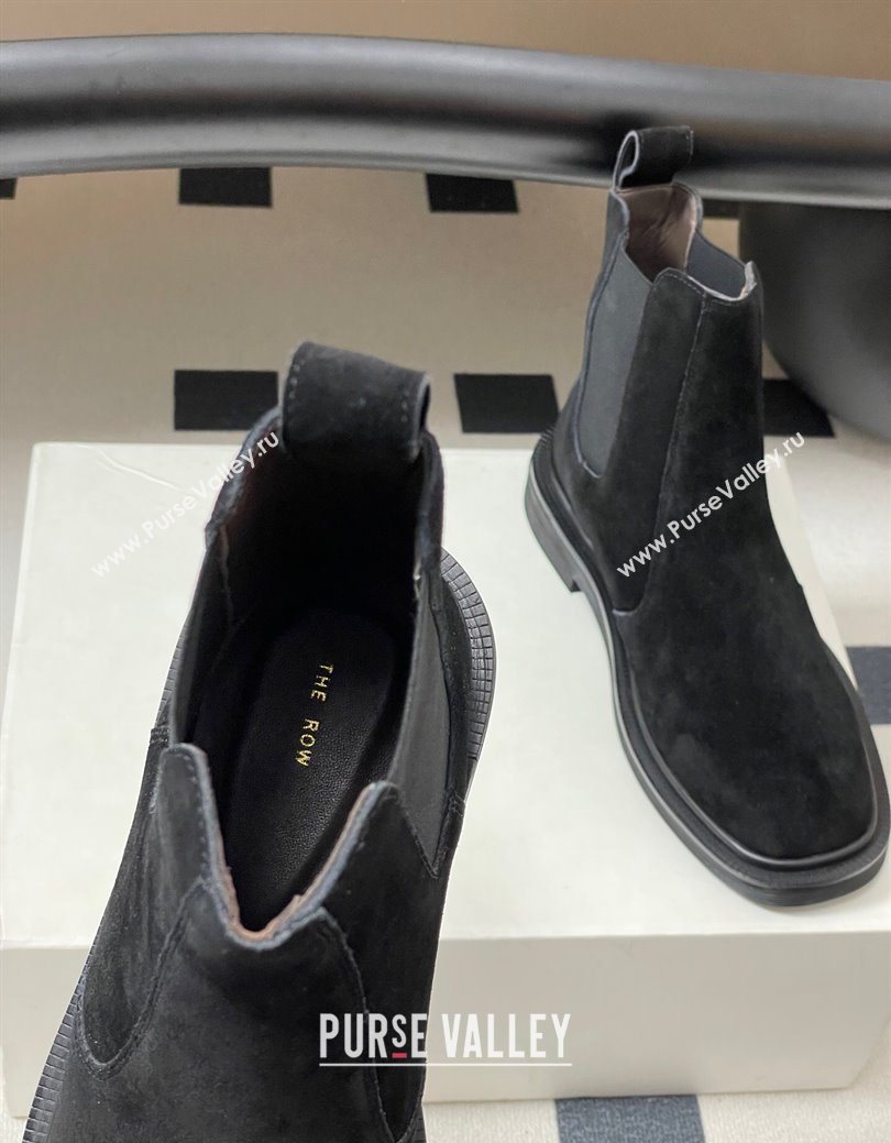 The Row Suede Flat Ankle Boots Black 2025 TR082702 (MD-250827029)