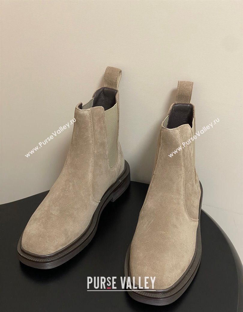 The Row Suede Flat Ankle Boots Beige 2025 TR082702 (MD-250827030)