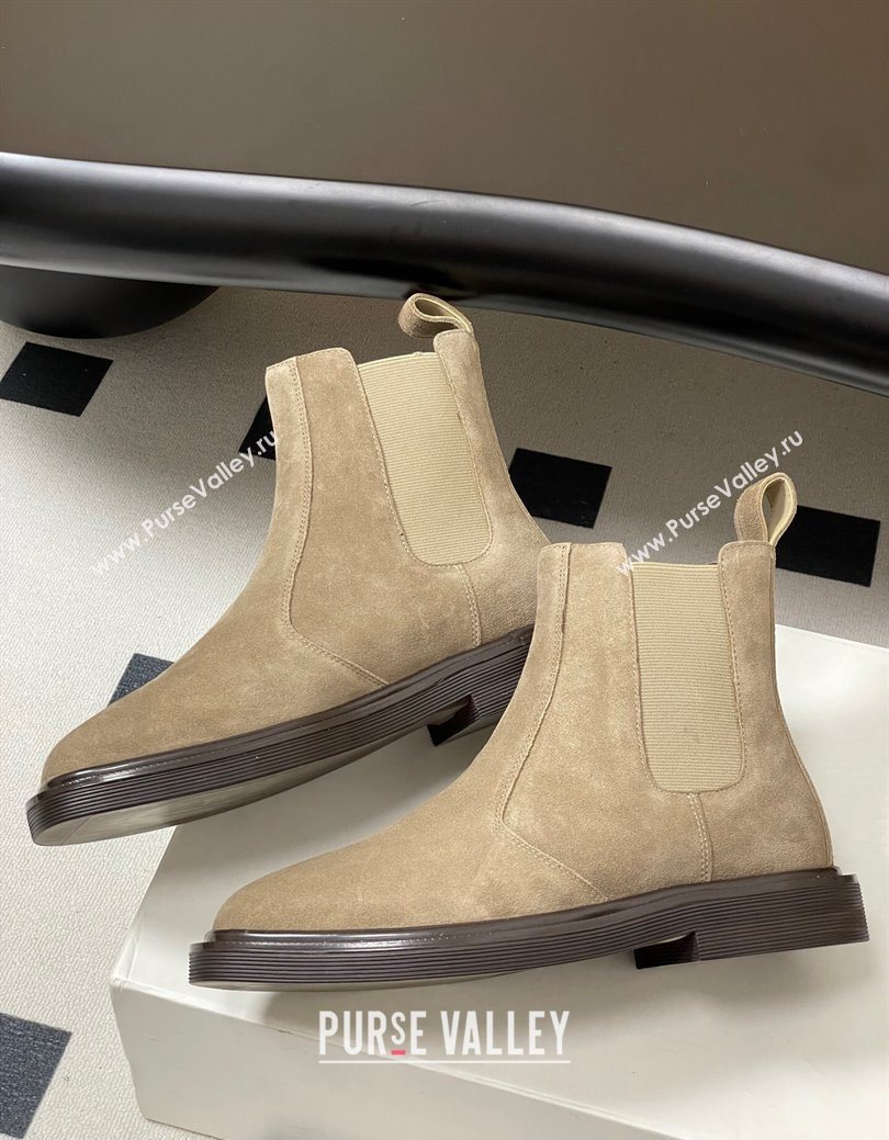 The Row Suede Flat Ankle Boots Beige 2025 TR082702 (MD-250827030)