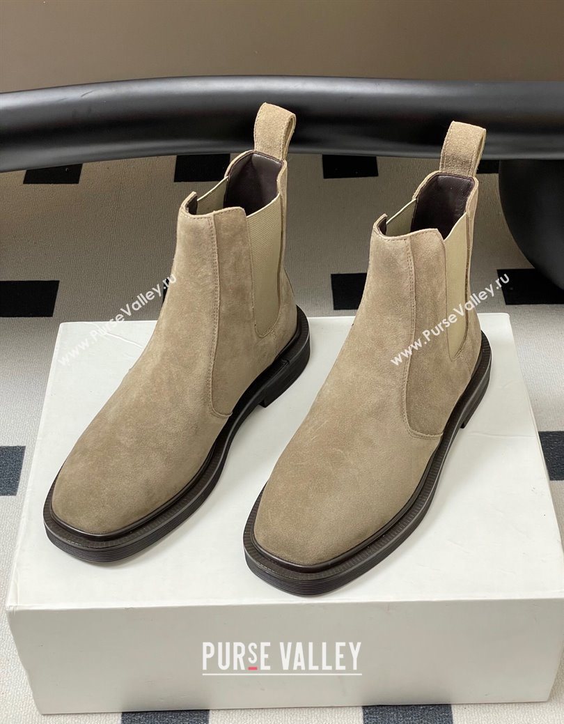 The Row Suede Flat Ankle Boots Beige 2025 TR082702 (MD-250827030)