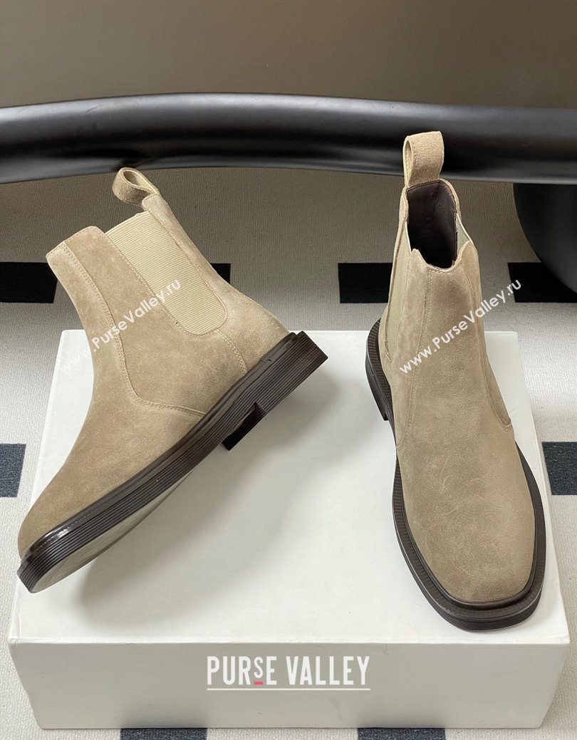 The Row Suede Flat Ankle Boots Beige 2025 TR082702 (MD-250827030)