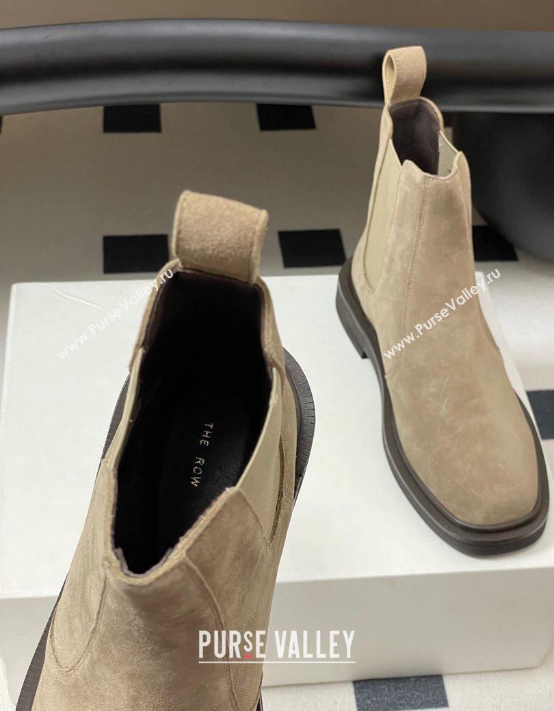 The Row Suede Flat Ankle Boots Beige 2025 TR082702 (MD-250827030)