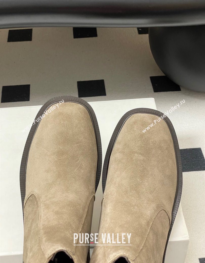 The Row Suede Flat Ankle Boots Beige 2025 TR082702 (MD-250827030)