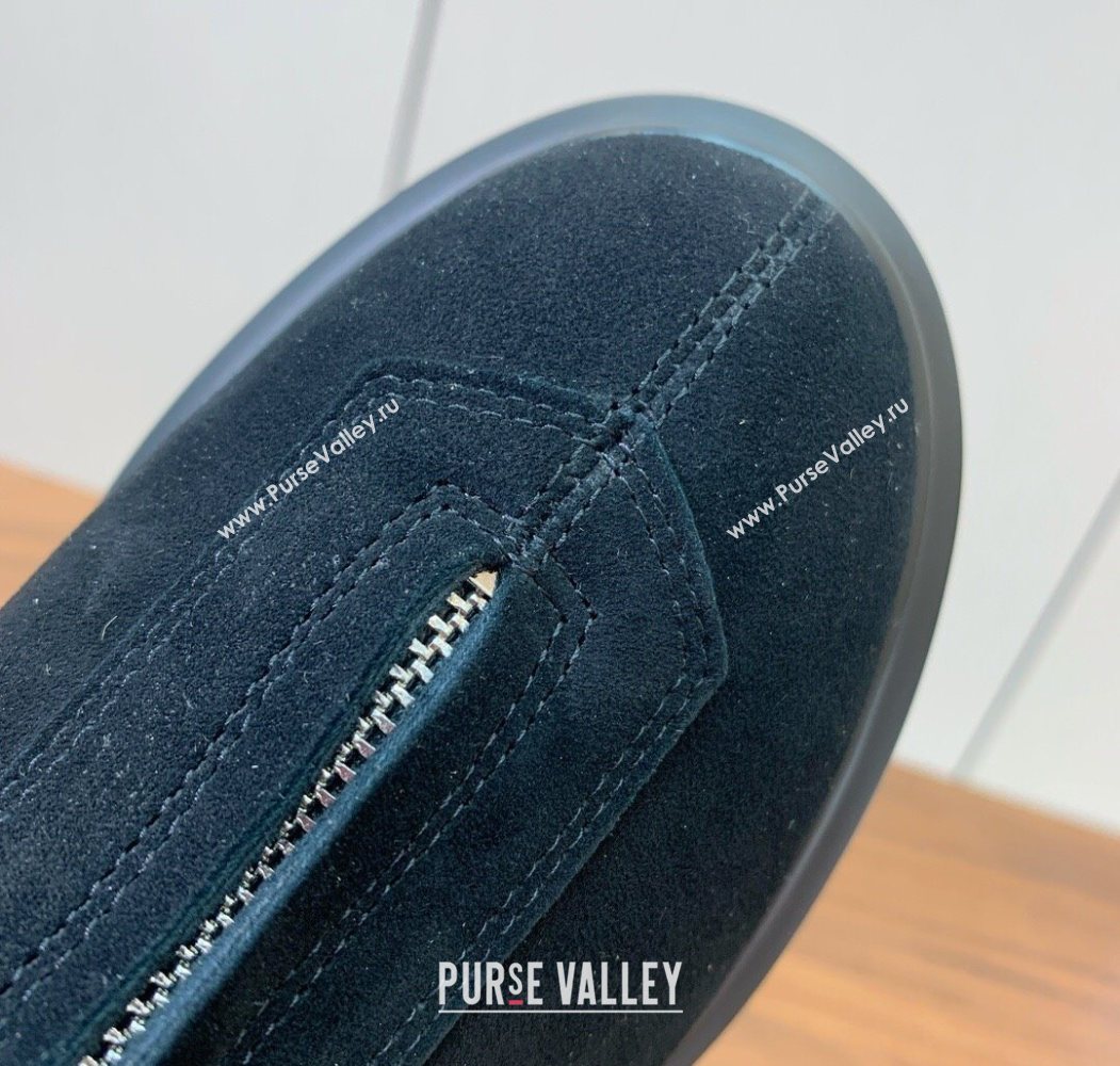 The Row Suede Zipped Platform Ankle Boots 5cm Black 2025 1028 (KL-251028076)