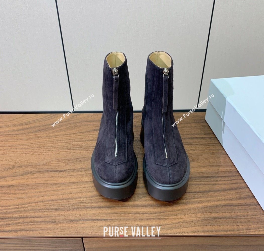 The Row Suede Zipped Platform Ankle Boots 5cm Brown 2025 1028 (KL-251028077)