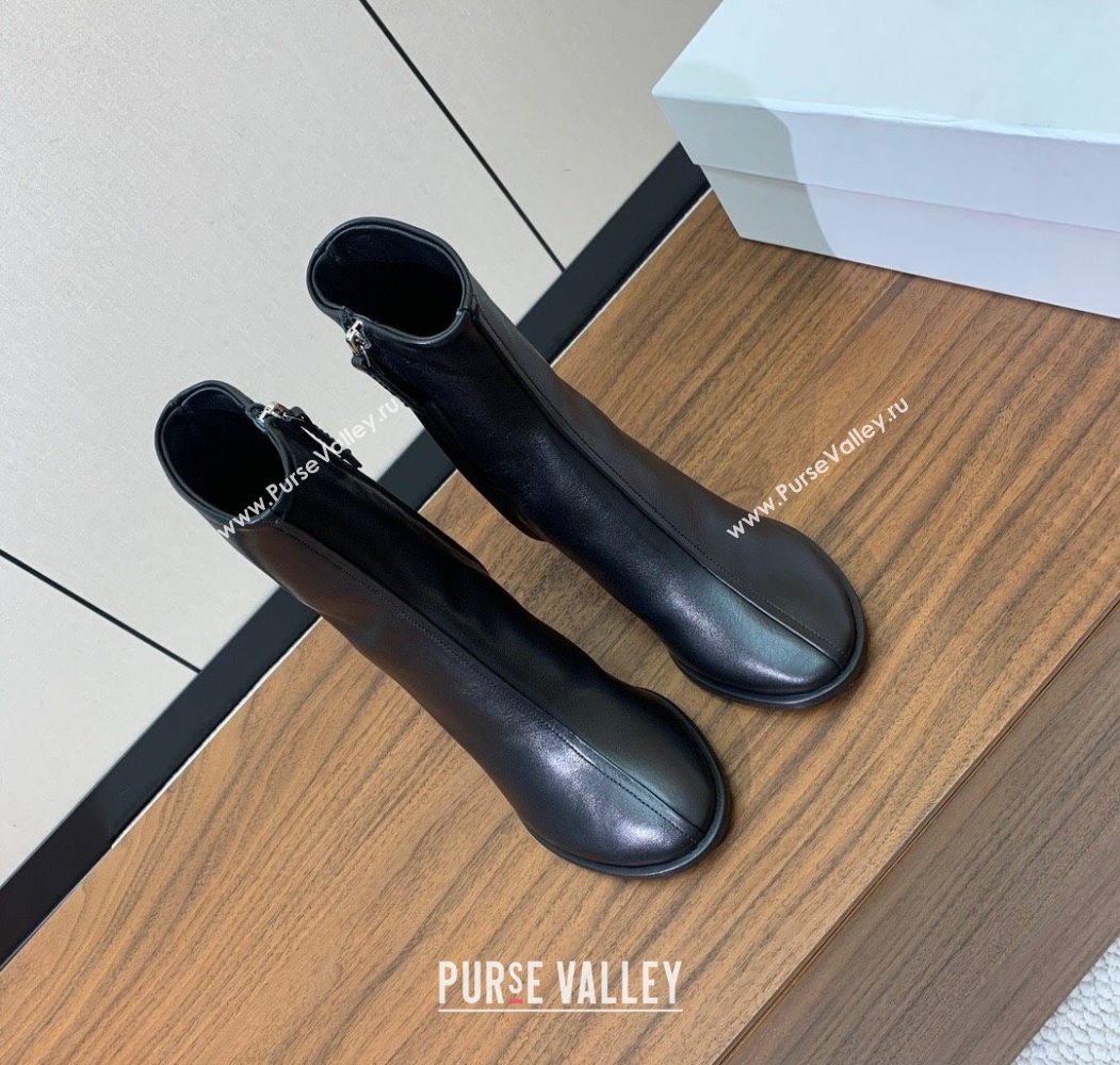 The Row Leather Heel Ankle Boots 8cm Black 2025 TR102803 (KL-251028078)