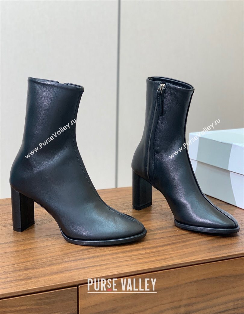 The Row Leather Heel Ankle Boots 8cm Black 2025 TR102803 (KL-251028078)