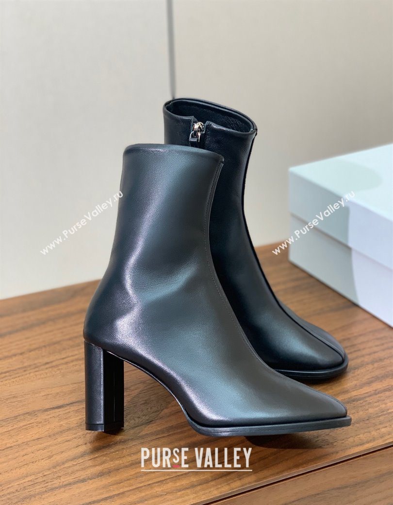 The Row Leather Heel Ankle Boots 8cm Black 2025 TR102803 (KL-251028078)