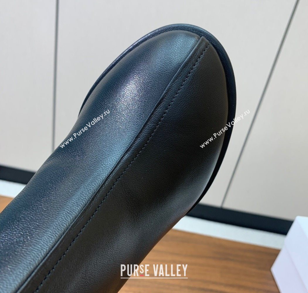 The Row Leather Heel Ankle Boots 8cm Black 2025 TR102803 (KL-251028078)